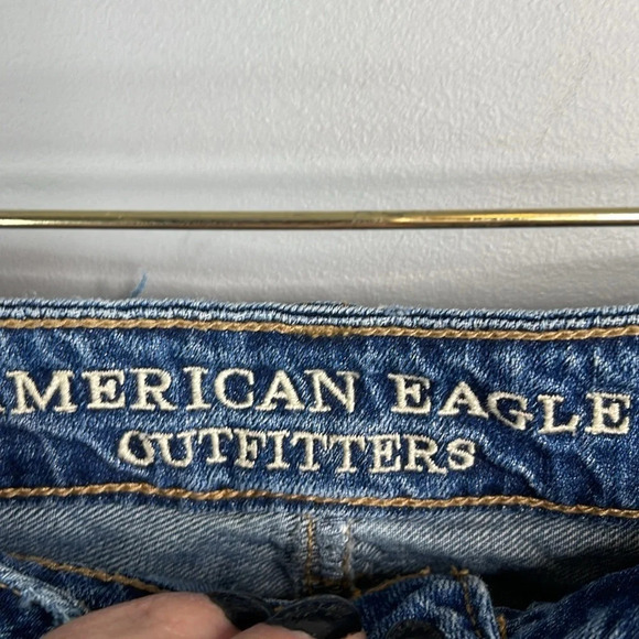 American Eagle Patchwork Skirt Blue Denim Cutoff Distressed Mini Western Boho 6 - Picture 8 of 12